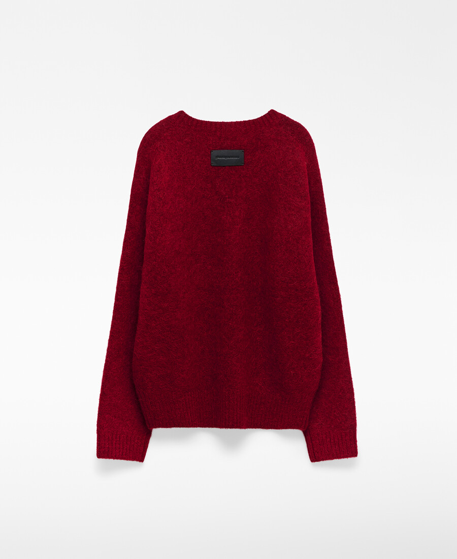 maglione lavorato a maglia con scollo a v da donna