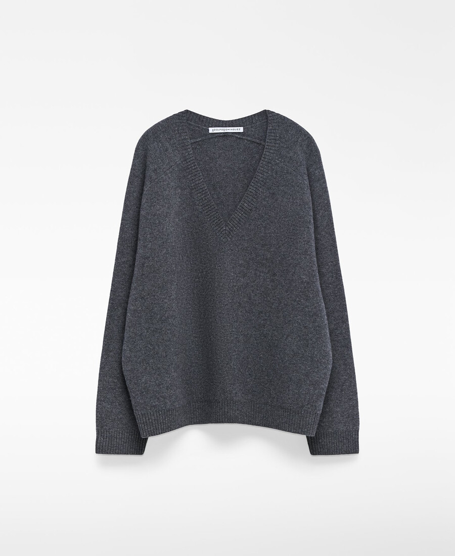 maglione donna in lana con scollo a v