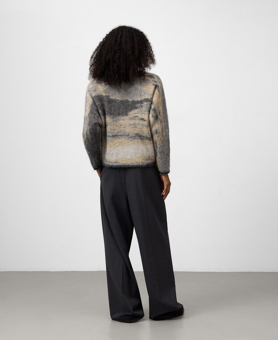 maglione da donna in maglia jacquard sfumata