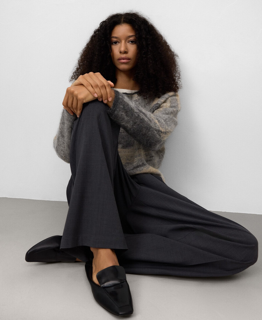 maglione da donna in maglia jacquard sfumata