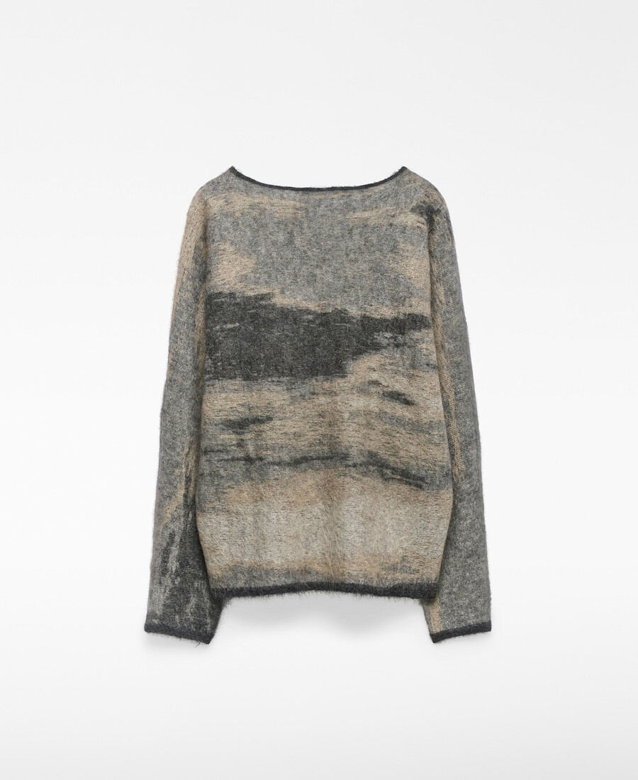 maglione da donna in maglia jacquard sfumata