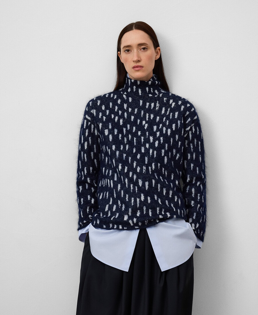 maglione donna stampato in maglia jacquard