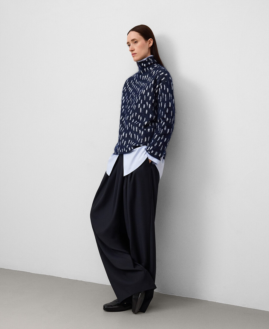 maglione donna stampato in maglia jacquard