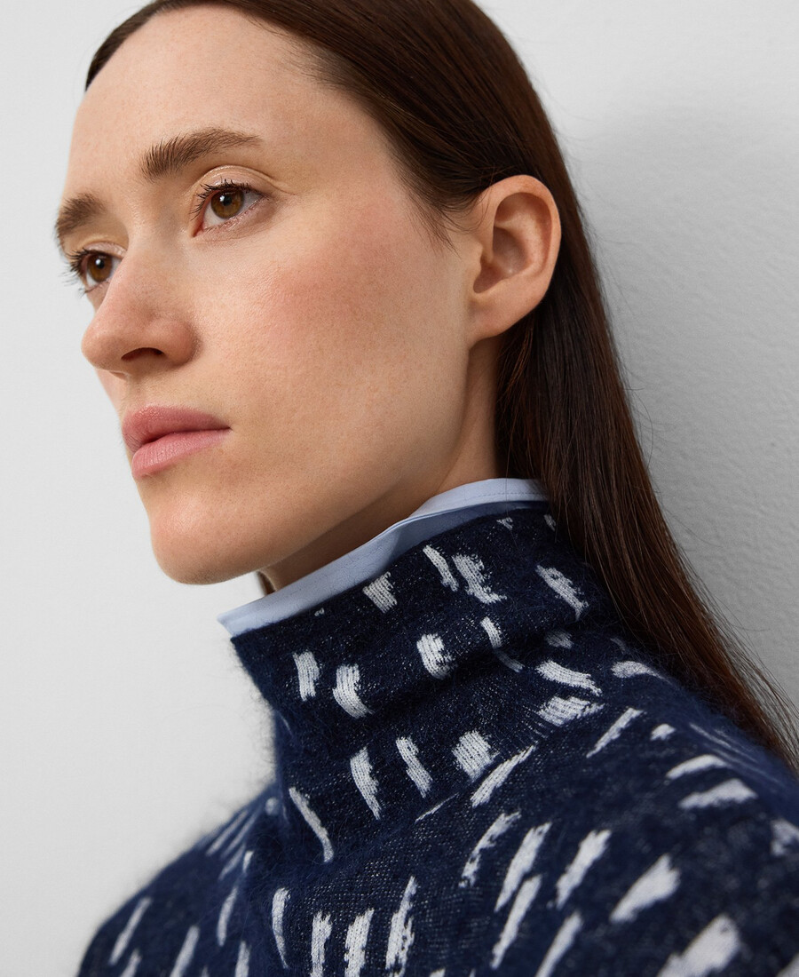maglione donna stampato in maglia jacquard