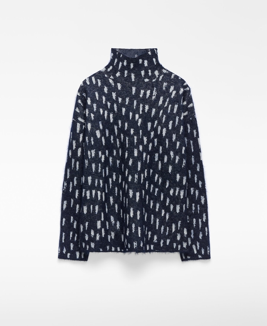 maglione donna stampato in maglia jacquard
