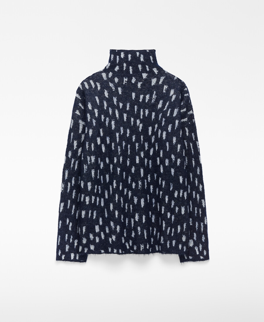 maglione donna stampato in maglia jacquard