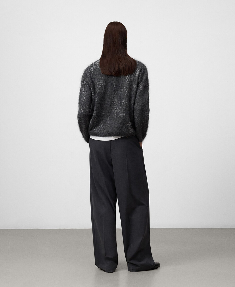 maglione donna in maglia jacquard garzata