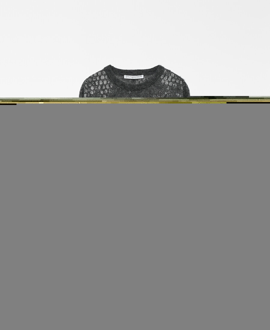 maglione donna in maglia jacquard garzata
