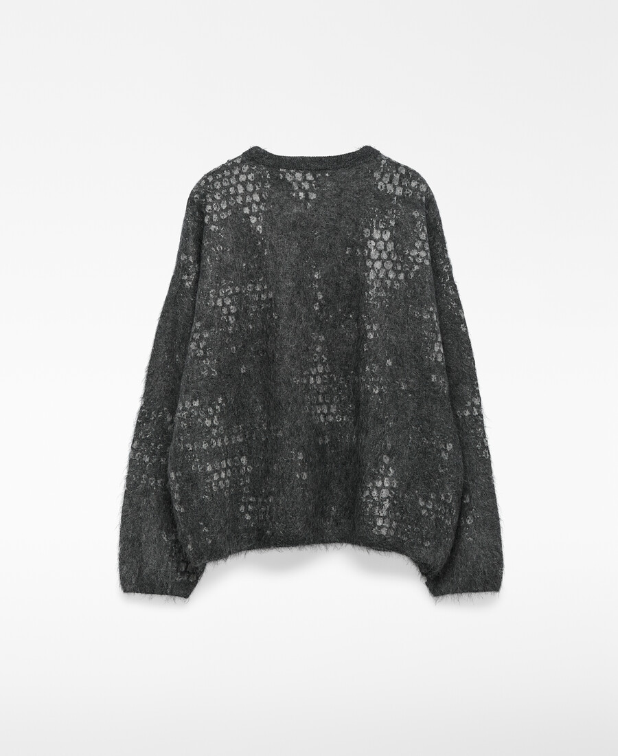 maglione donna in maglia jacquard garzata