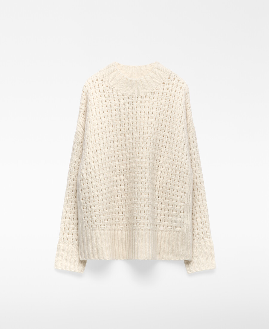 maglione donna in maglia di lana traforata