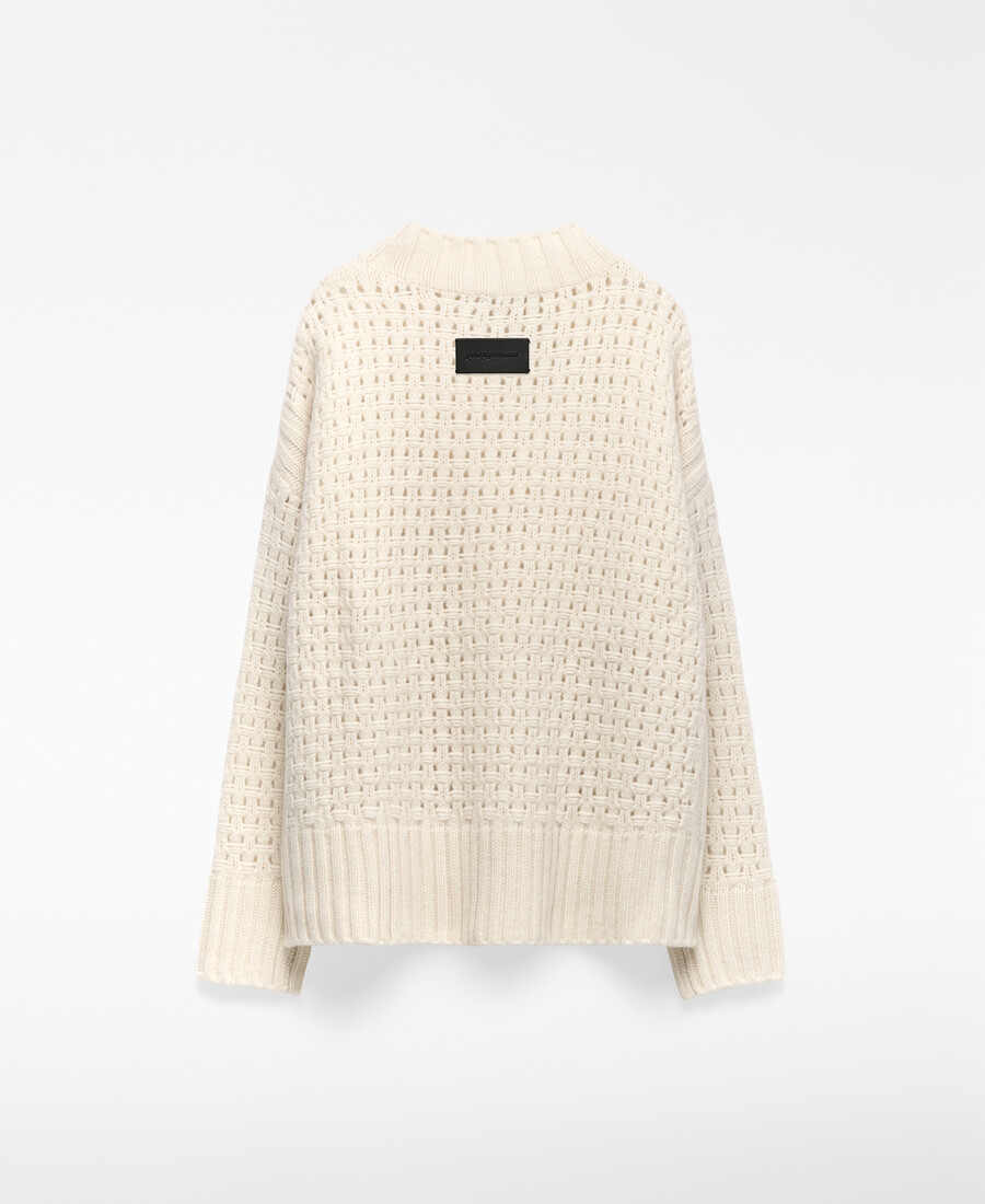 maglione donna in maglia di lana traforata