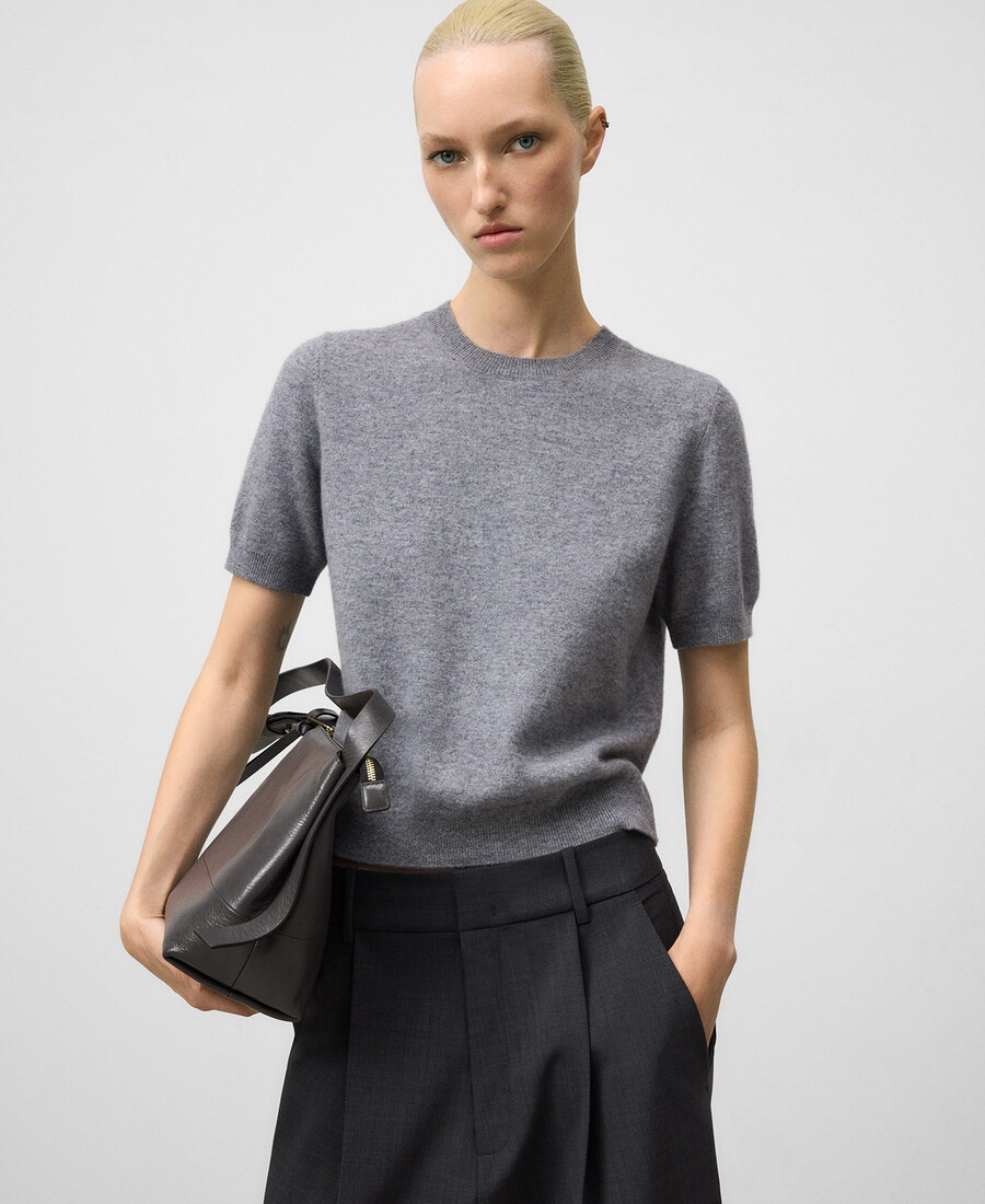 maglione donna in lana a manica corta