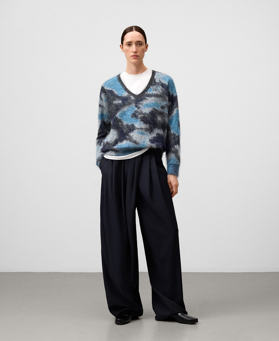 maglione donna stampato in maglia jacquard