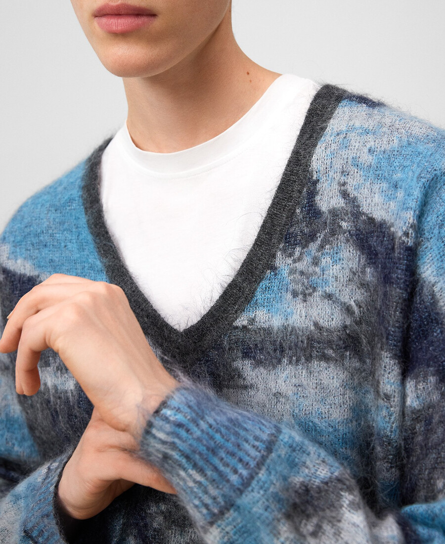 maglione donna stampato in maglia jacquard