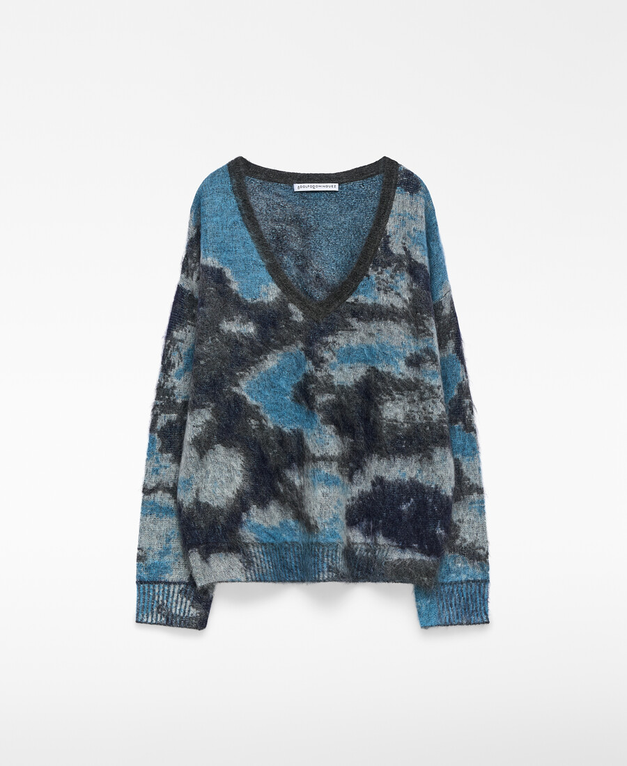 maglione donna stampato in maglia jacquard