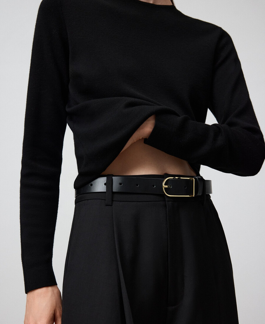 maglione girocollo in lana merino da donna