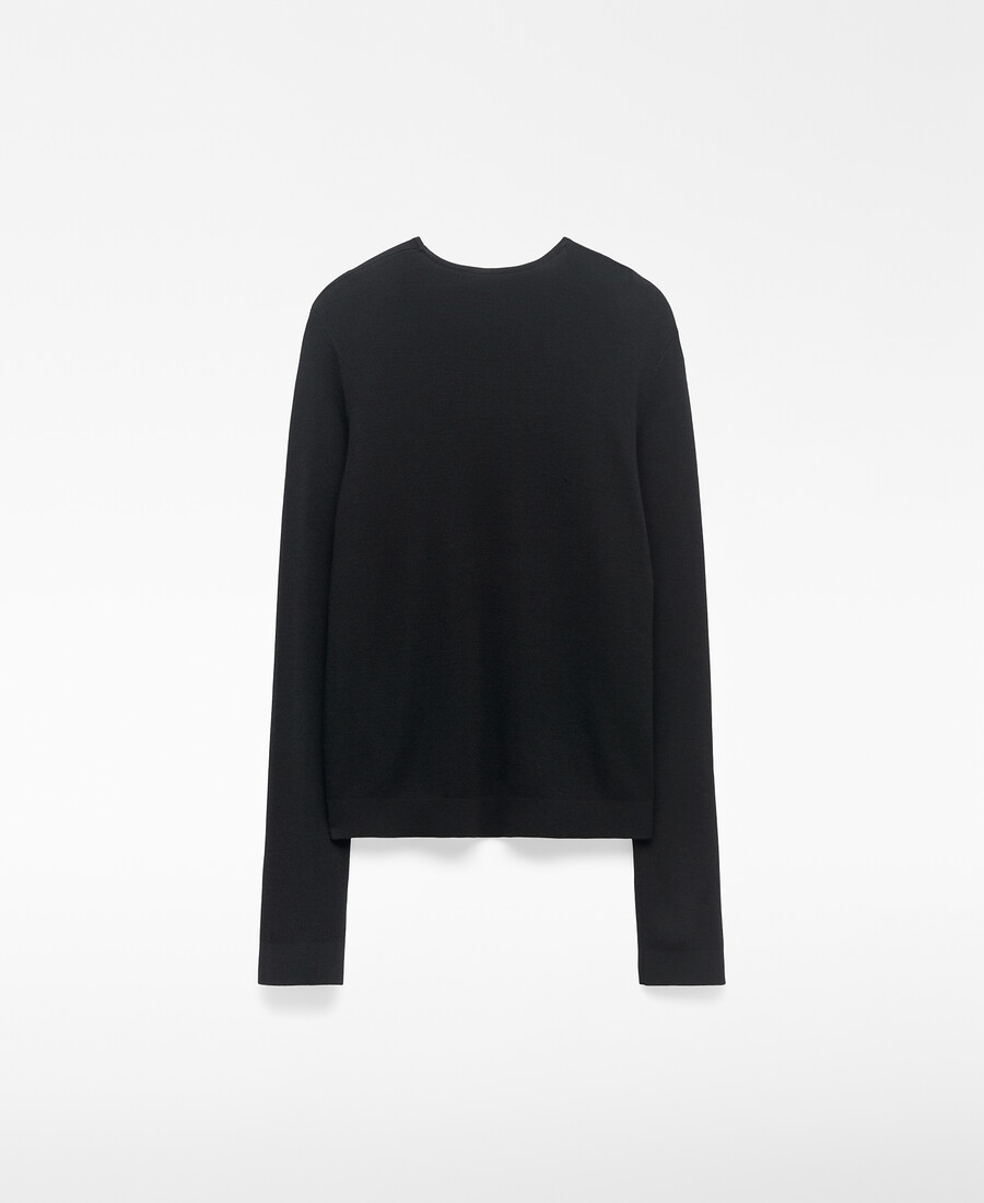 maglione girocollo in lana merino da donna