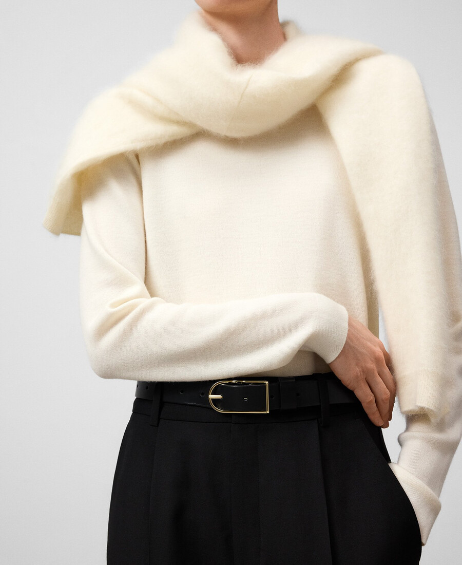 maglione girocollo in lana merino da donna
