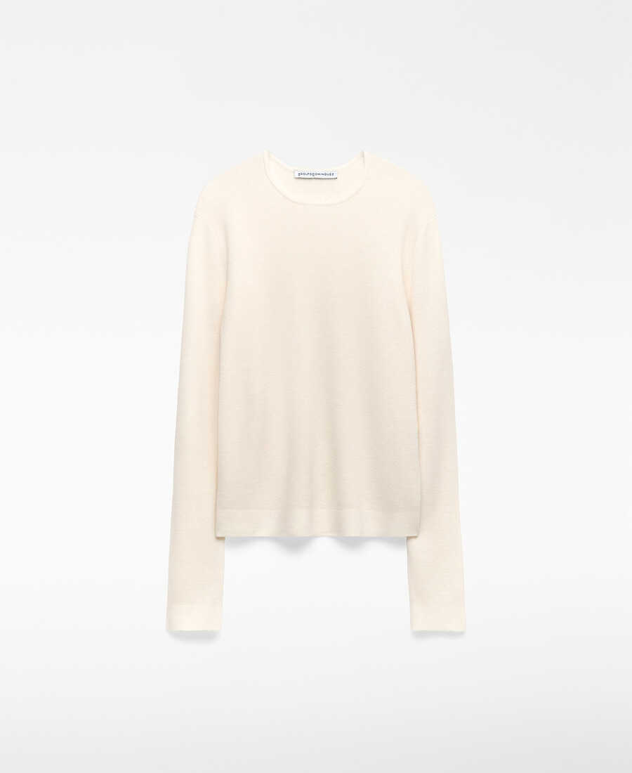 maglione girocollo in lana merino da donna