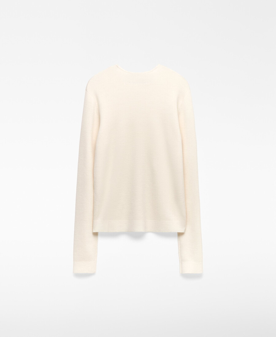 maglione girocollo in lana merino da donna