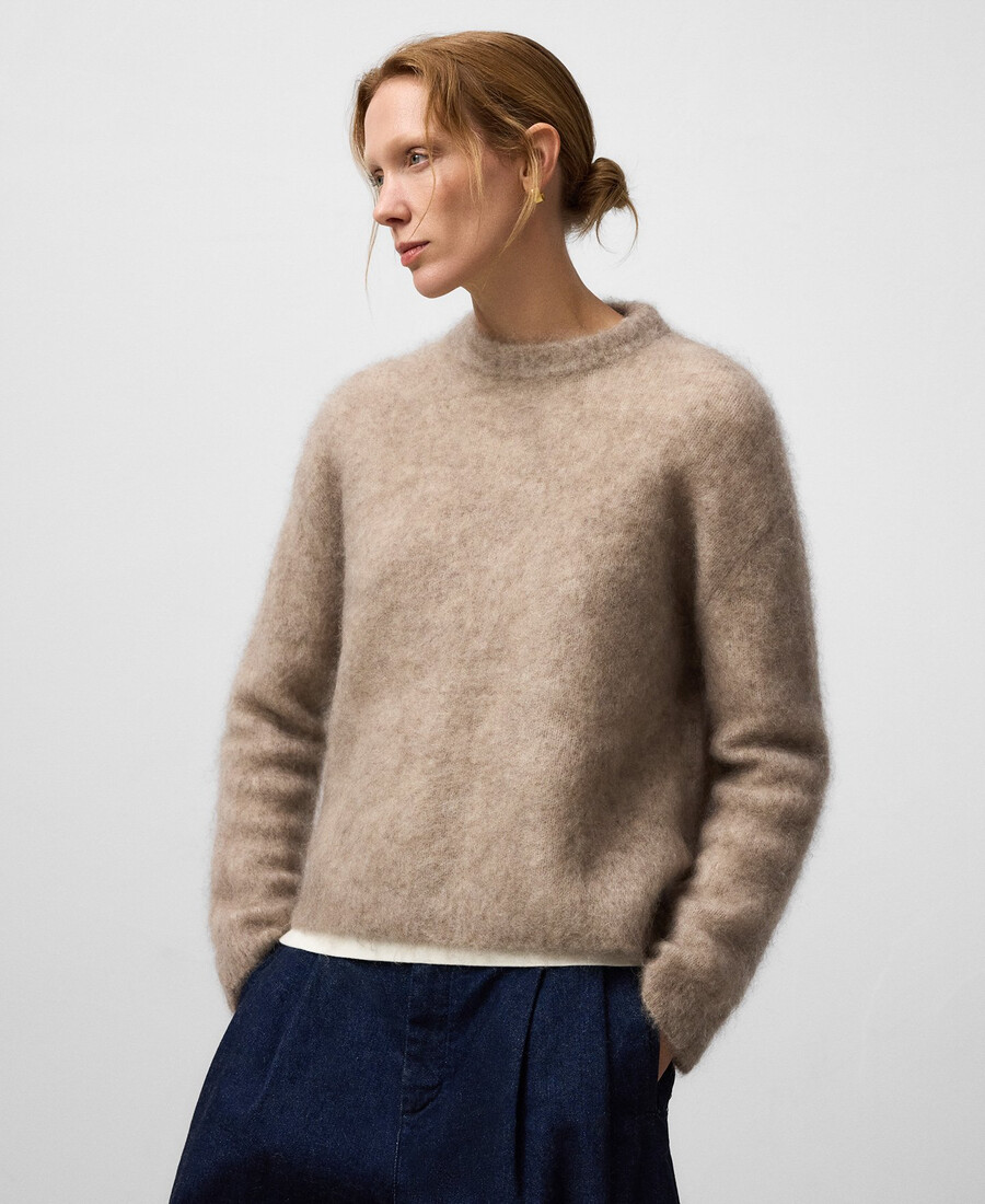 maglione donna in maglia garzata