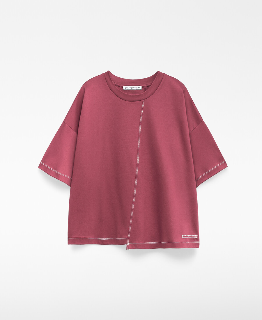 t-shirt donna asimmetrica vestibilità rilassata