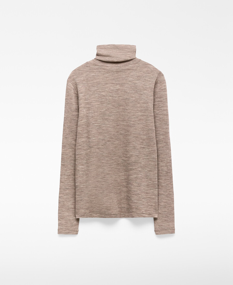 maglietta dolcevita in lana merino da donna