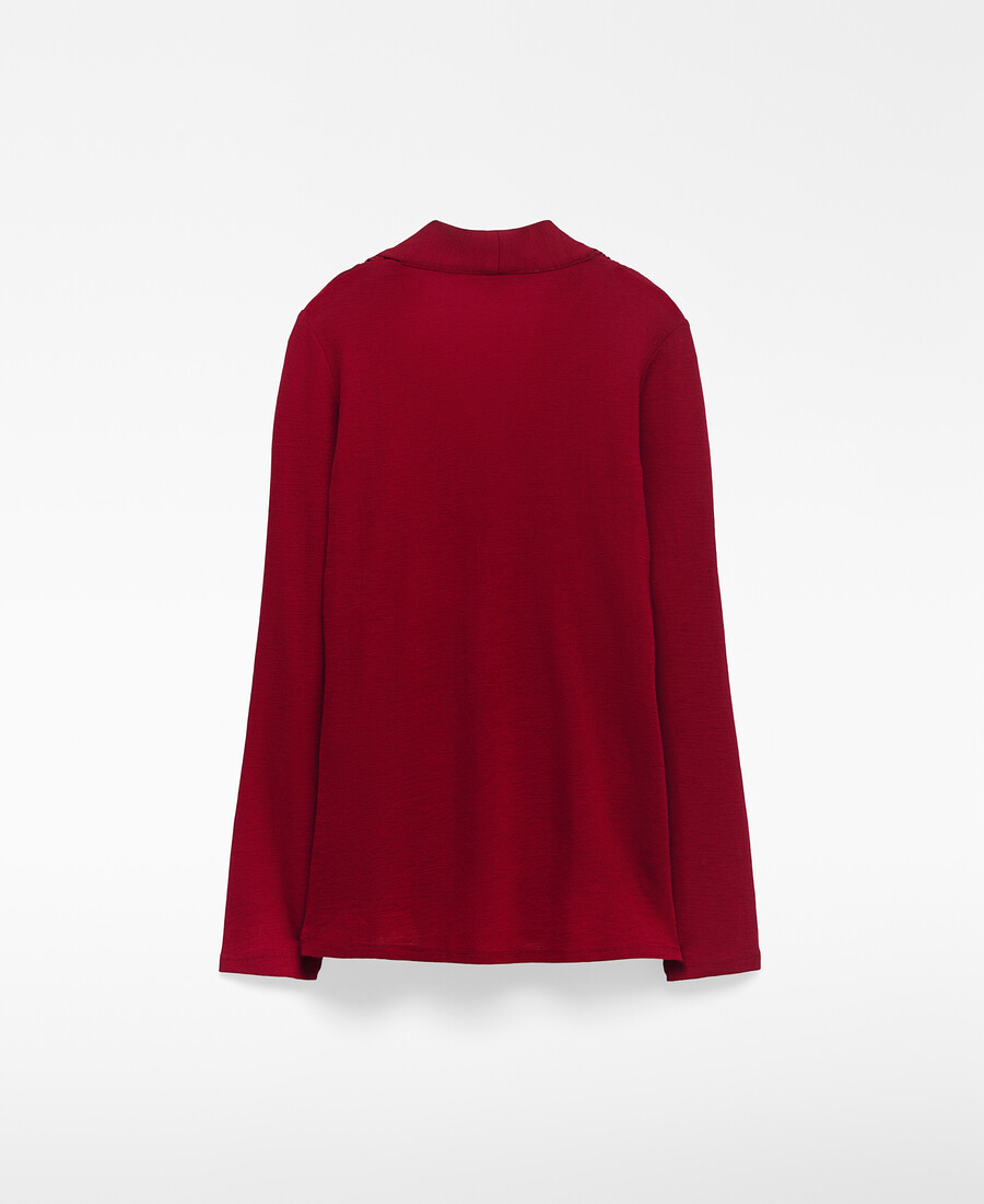 t-shirt avvolgente in lana merino da donna