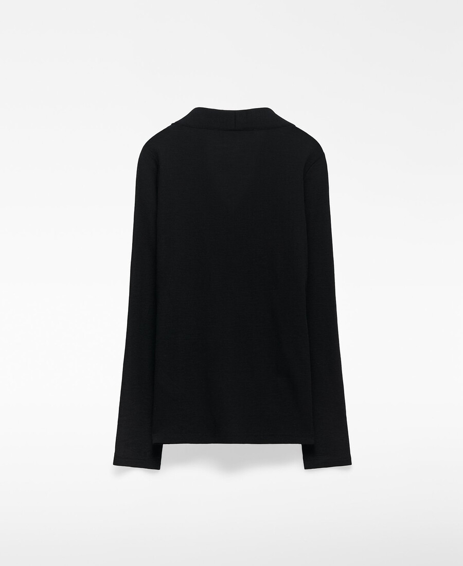 t-shirt avvolgente in lana merino da donna