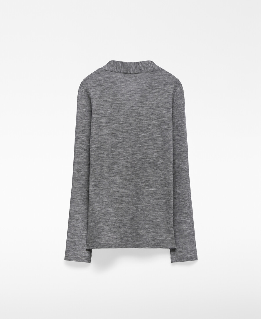 t-shirt avvolgente in lana merino da donna