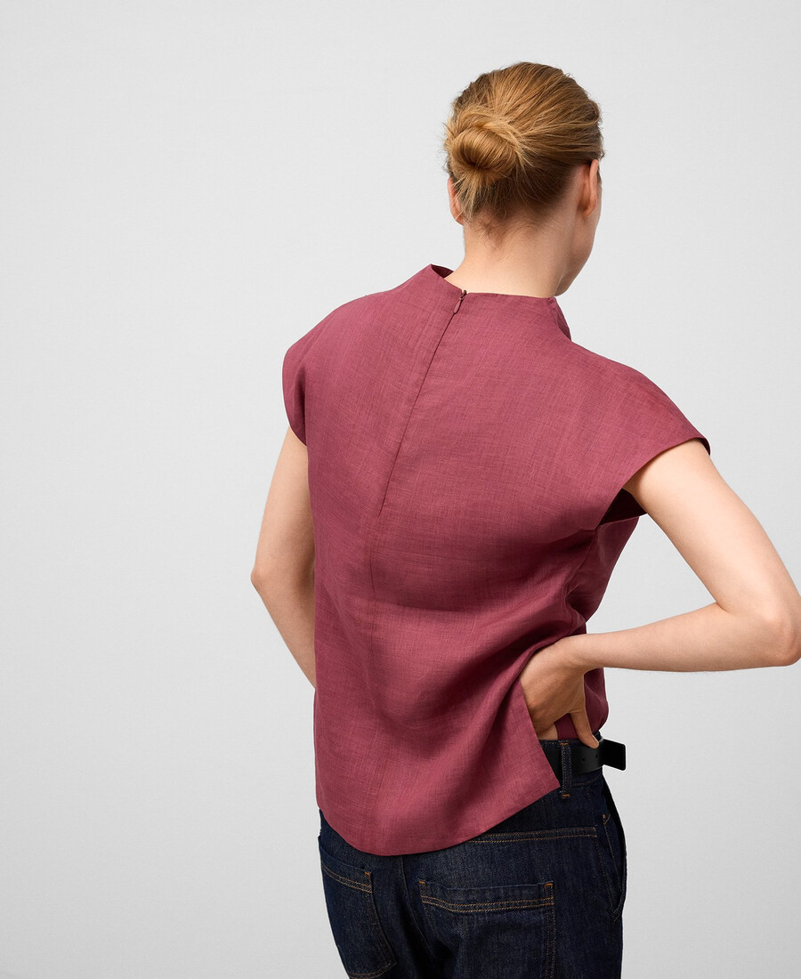 top da donna drappeggiato in ramia