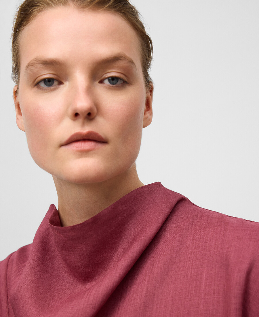 top da donna drappeggiato in ramia