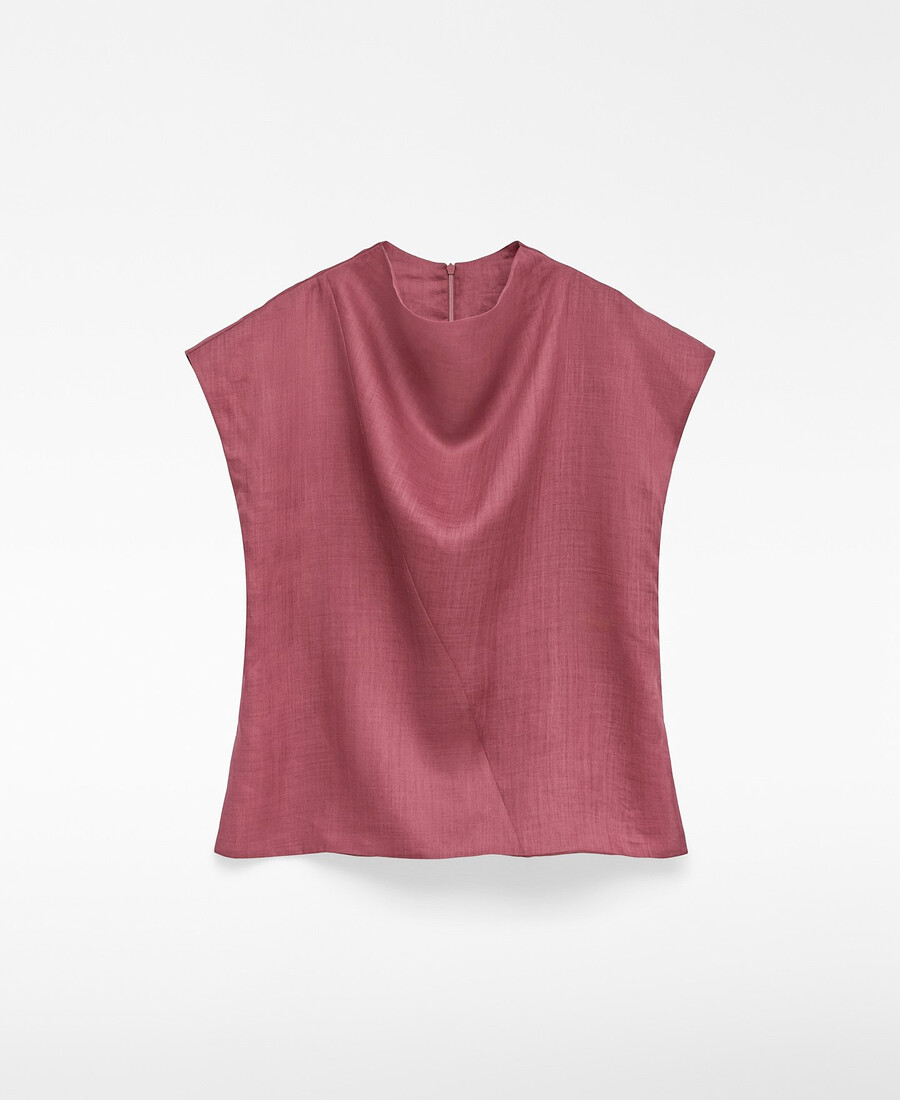 top da donna drappeggiato in ramia