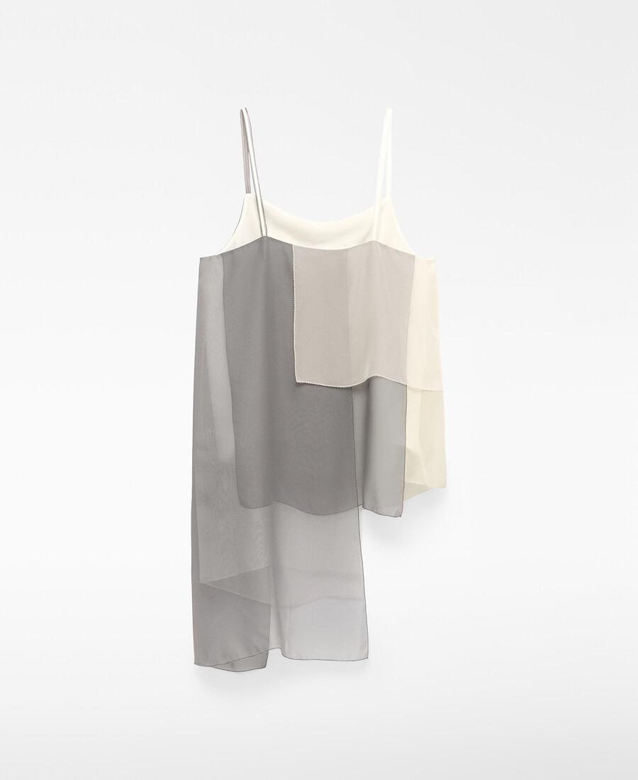 top a strati con spalline sottili da donna