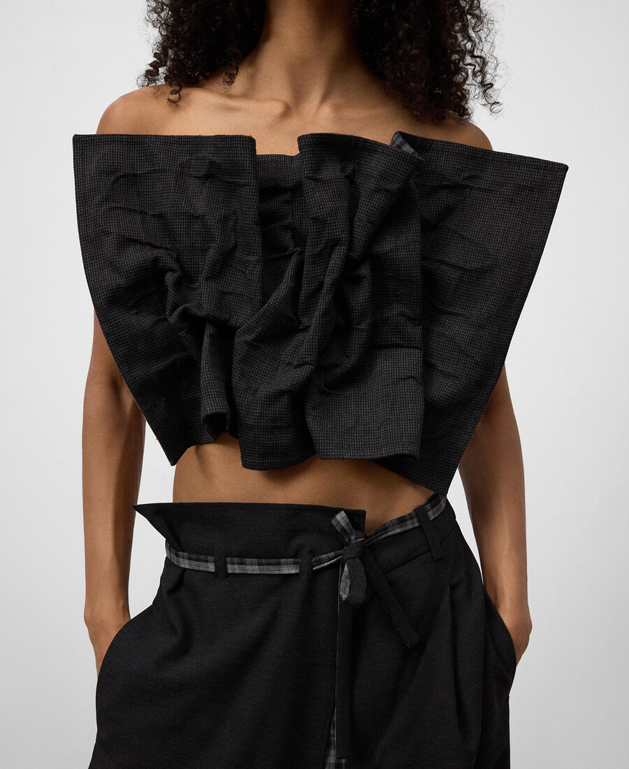 top senza spalline con pannello frontale da donna