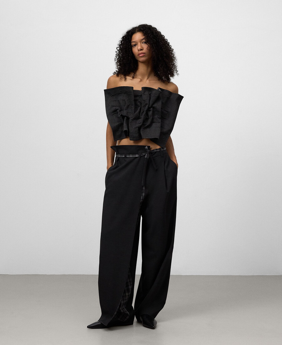 top senza spalline con pannello frontale da donna