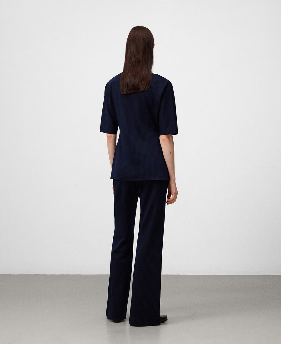 top a righe drappeggiato da donna