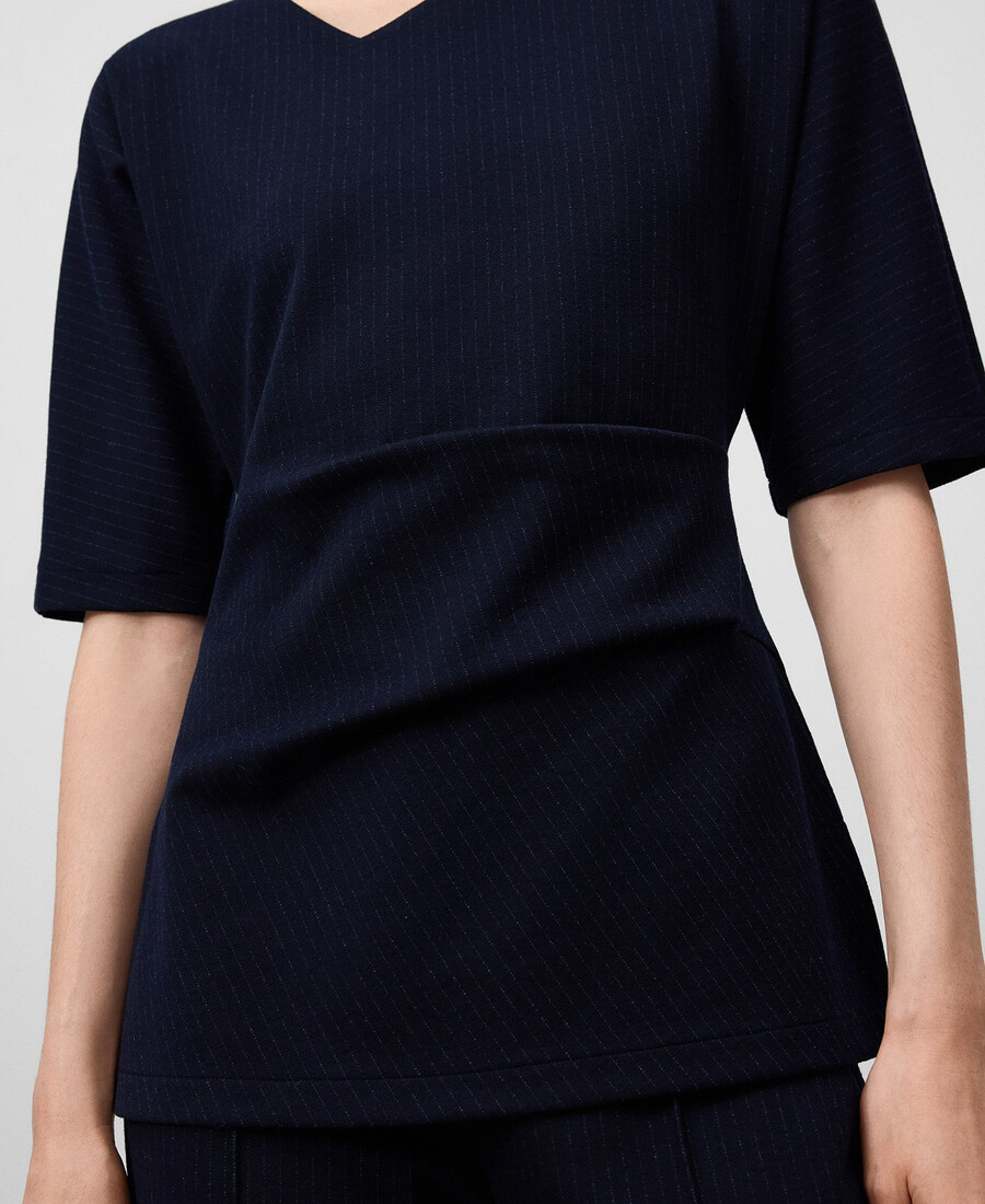 top a righe drappeggiato da donna