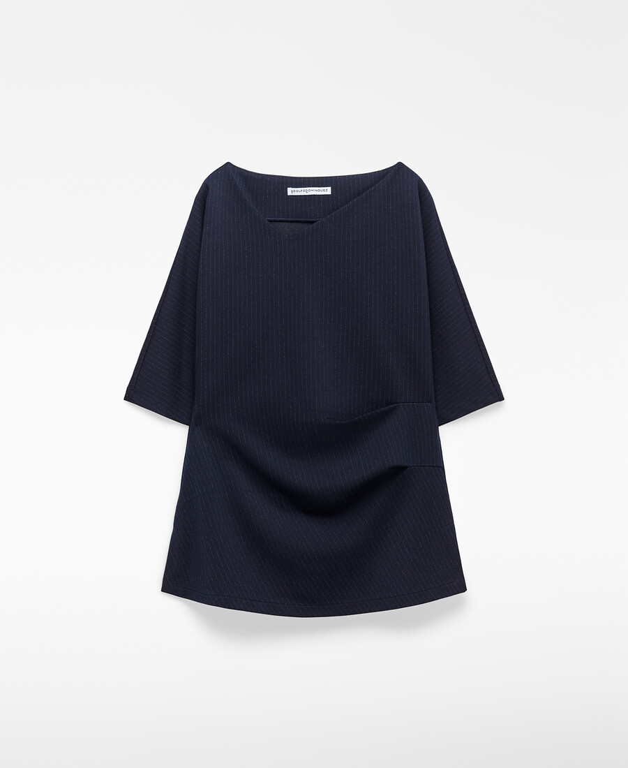top a righe drappeggiato da donna