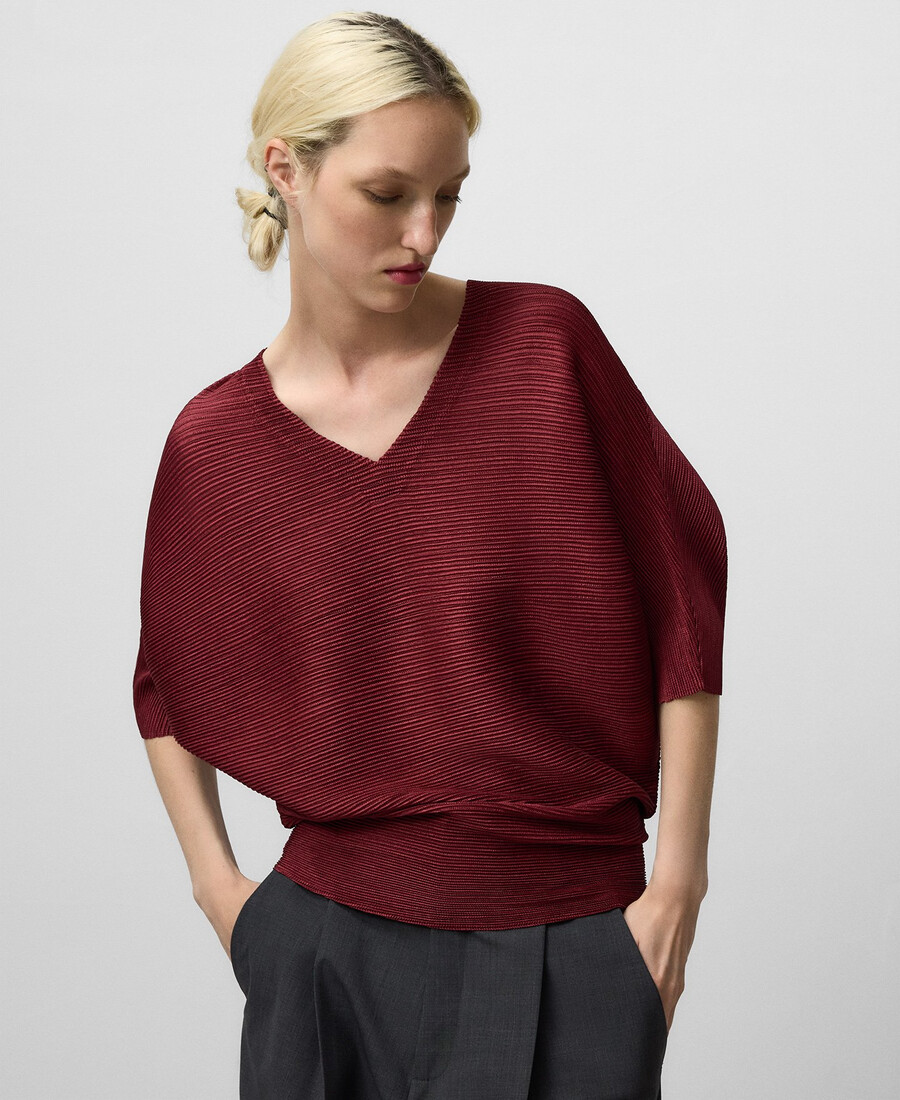 top scollato a v da donna