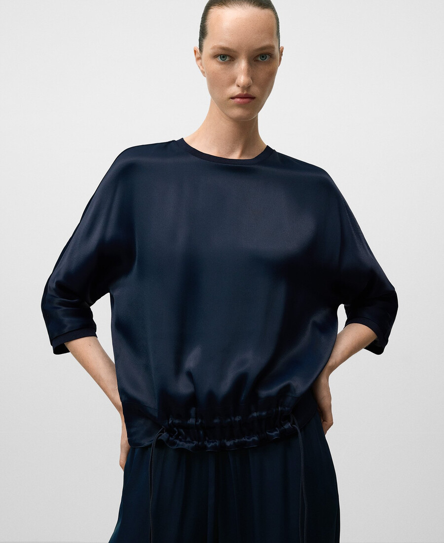 top in raso fluido da donna
