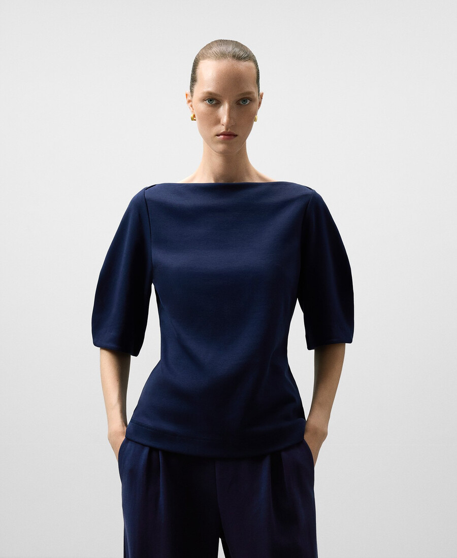 top donna con scollo a barca