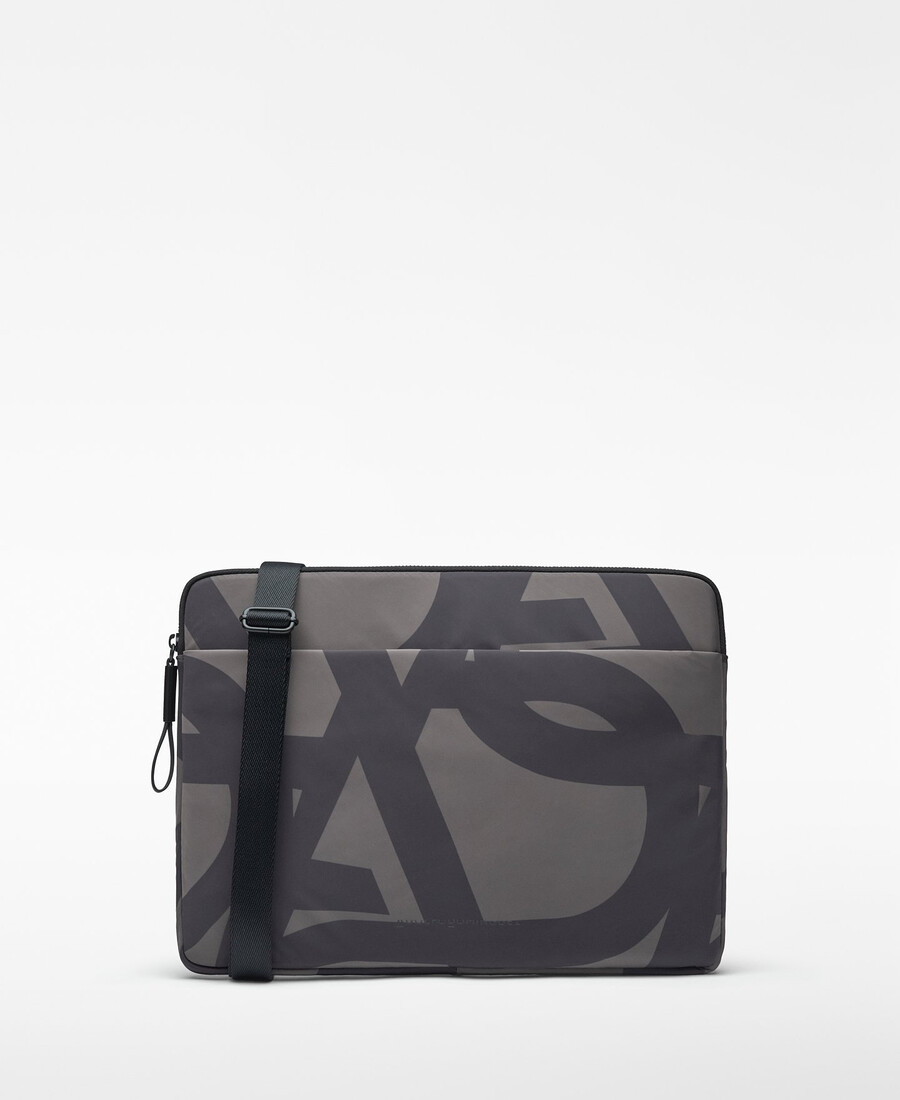 custodia in nylon per laptop con maxi logo donna