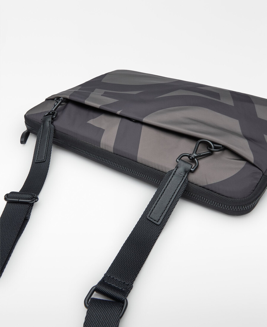 custodia in nylon per laptop con maxi logo donna