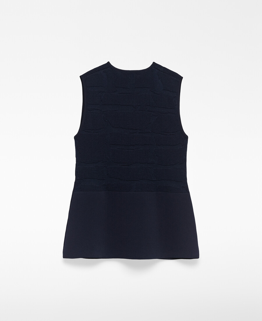 top peplo in maglia jacquard da donna