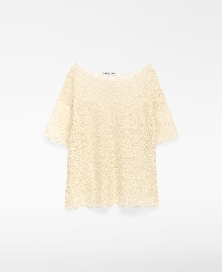 top in maglia ricamato da donna