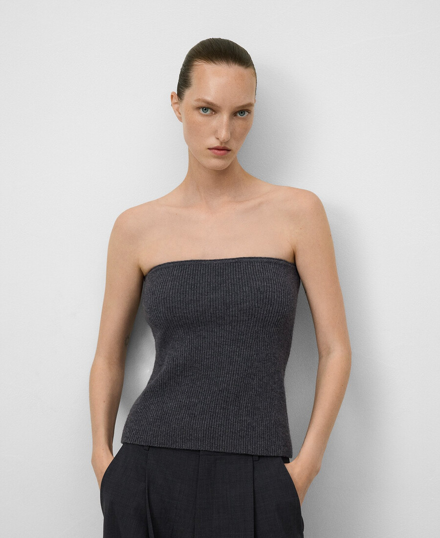 top a tubo in lana merino da donna