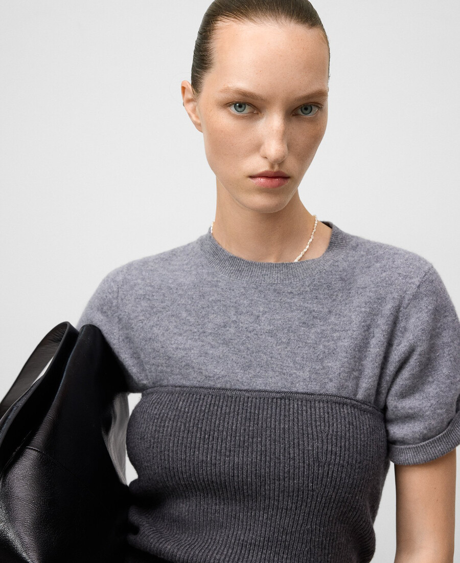 top a tubo in lana merino da donna