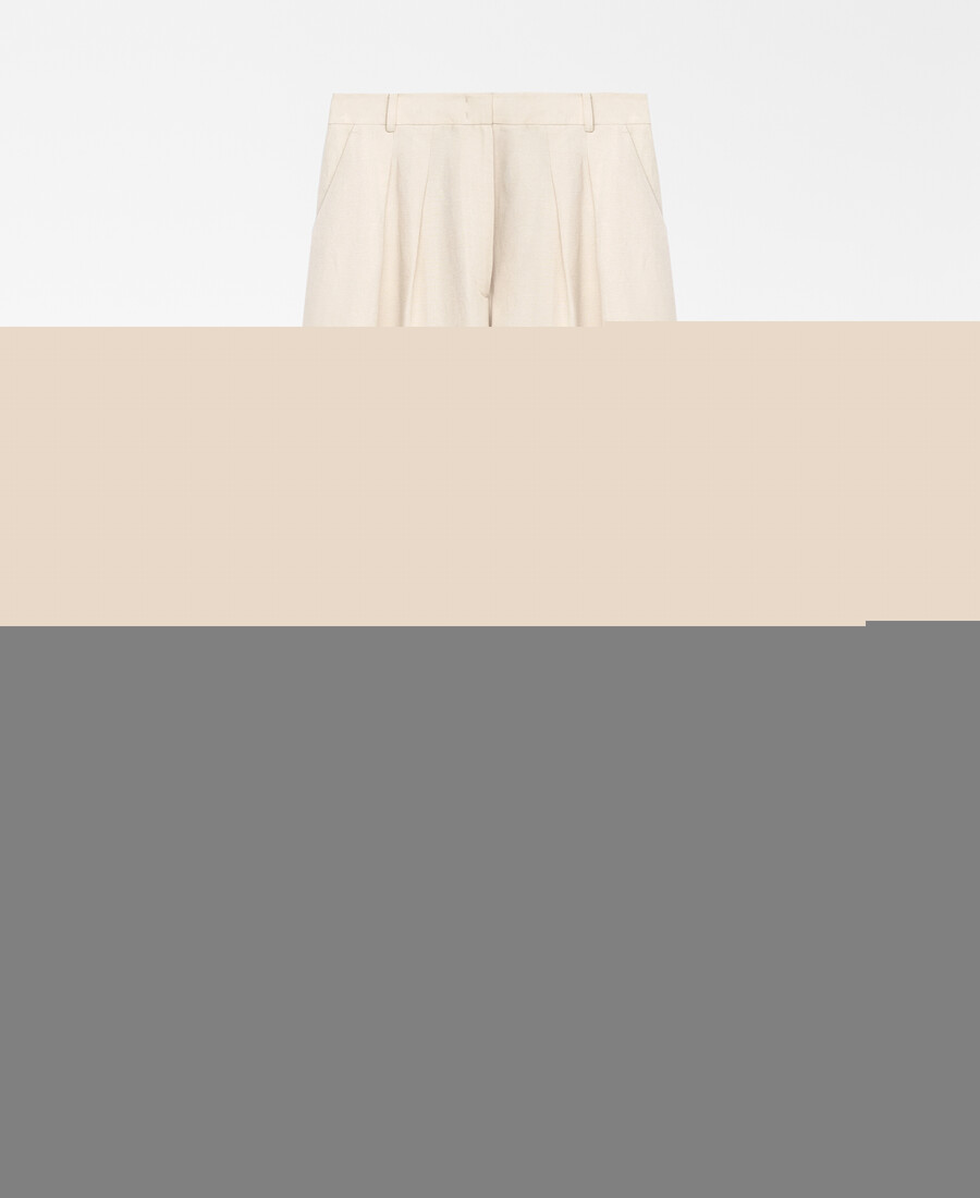 pantaloni da donna in misto lino europeo