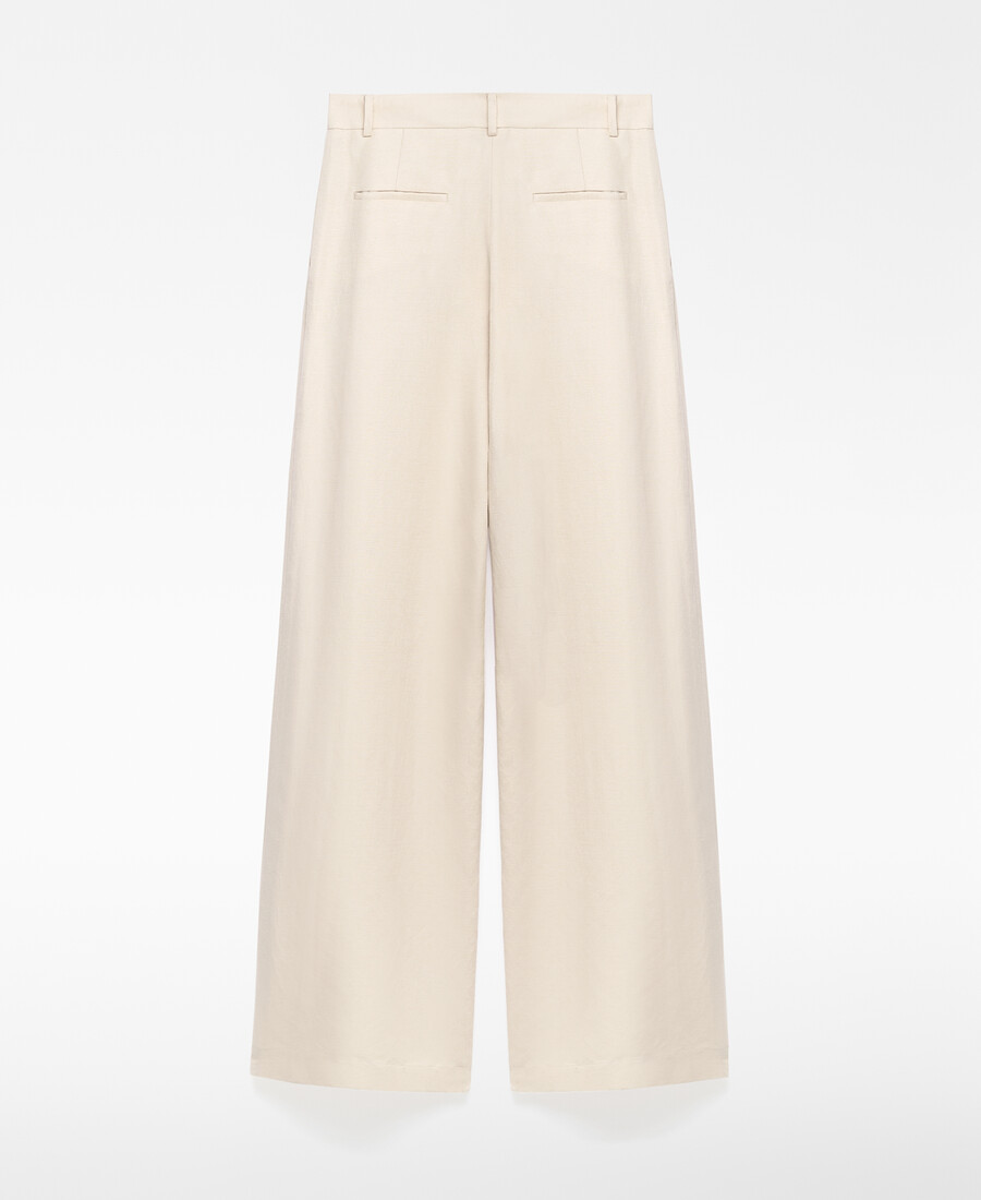 pantaloni da donna in misto lino europeo